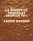 Noisette Chocolat Criollo 70% Façon Rocher